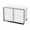 Nova Domus Francois - Modern White & Stainless Steel Nightstand -WALKER EDISON Shop VIG VGHBVIGU2 WHT NS