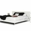 Queen Modrest Ramona Modern White Leatherette Bed