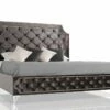 California King Leilah Transitional Tufted Fabric Bed