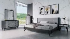 Nova Domus Panther Contemporary Grey & Black Bed -WALKER EDISON Shop VIG VGMABR 77 BED 5