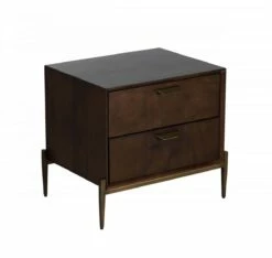 Modrest Shane - Modern Acacia & Brass Nightstand -WALKER EDISON Shop VIG VGNX MEMPHIS 20144 1