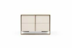 Nova Domus Cartier - Modern Beige Shagreen And Brushed Brass Nightstand -WALKER EDISON Shop VIG VGVC J A002 N 2