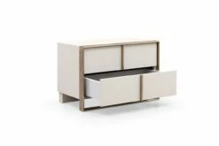 Nova Domus Cartier - Modern Beige Shagreen And Brushed Brass Nightstand -WALKER EDISON Shop VIG VGVC J A002 N 3