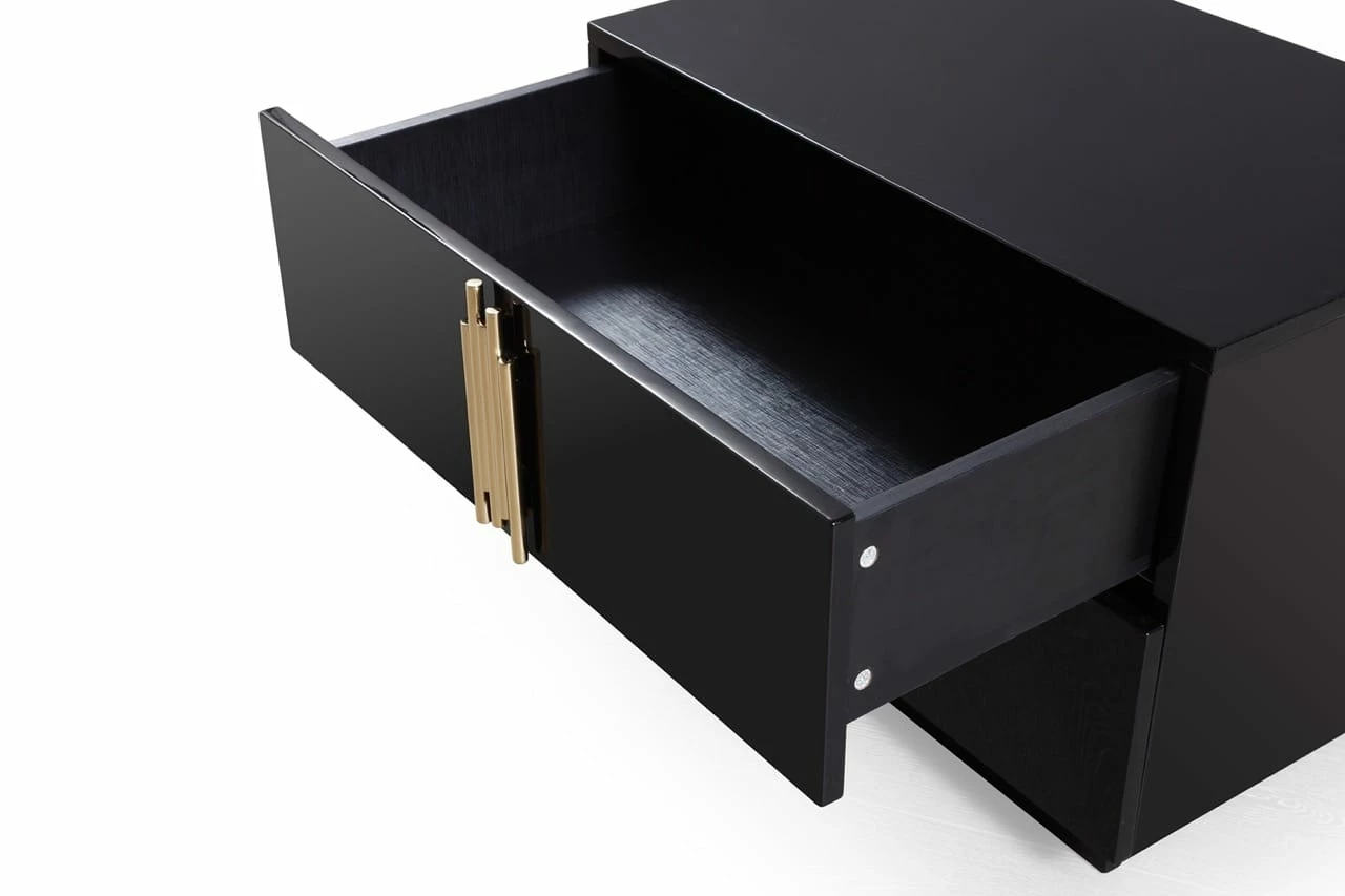 Modrest Token - Modern Black + Gold Wide Nightstand 6 Modrest Token - Modern Black + Gold Wide Nightstand - Image 4