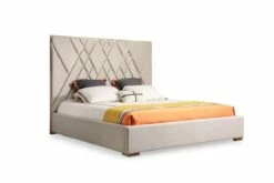 Modrest Eldora - Glam Beige Velvet & Brushed Brass Bed -WALKER EDISON Shop VIG VGVCBD1900 19 1