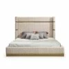 Modrest Aspen Modern Beige Bonded Leather & Gold Bed 2 Modrest Aspen Modern Beige Bonded Leather & Gold Bed -WALKER EDISON Shop VIG VGVCBD1901 BGE