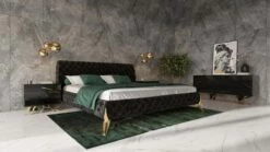 Modrest Legend Modern Black Velvet & Gold Bed 13 Modrest Legend Modern Black Velvet & Gold Bed -WALKER EDISON Shop VIG VGVCBD8111 BLKGLD 5