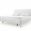 Queen Modrest Legend Modern White Bonded Leather Bed