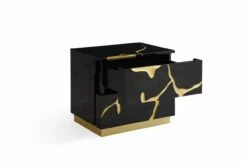 Modrest Aspen - Modern Wide Black And Gold Nightstand -WALKER EDISON Shop VIG VGVCN1801 BLKX NS W 3