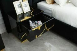 Modrest Aspen - Modern Wide Black And Gold Nightstand -WALKER EDISON Shop VIG VGVCN1801 BLKX NS W 4