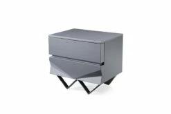 Modrest Duke Modern Grey & Black Gun Chrome Nightstand -WALKER EDISON Shop VIG VGVCN1811 GRY 1