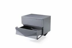 Modrest Duke Modern Grey & Black Gun Chrome Nightstand -WALKER EDISON Shop VIG VGVCN1811 GRY 2