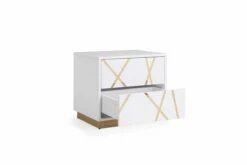 Modrest Nixa Modern Wide White And Gold Nightstand 8 Modrest Nixa Modern Wide White And Gold Nightstand -WALKER EDISON Shop VIG VGVCN1909 WHT 1 W 2
