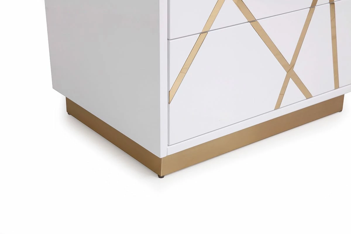 Modrest Nixa Modern Wide White And Gold Nightstand 7 Modrest Nixa Modern Wide White And Gold Nightstand - Image 5