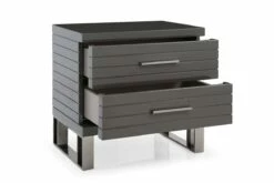 Modrest Splendor - Grey High Gloss Slatted Nightstand -WALKER EDISON Shop VIG VGVCN20256 GRY NS 2