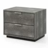 Modrest Dynasty - Modern Shagreen Two Drawer Nightstand 1 Modrest Dynasty - Modern Shagreen Two Drawer Nightstand -WALKER EDISON Shop VIG VGVCN2108 2 GRY NS