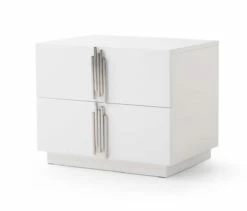 Modrest Token - Modern White & Stainless Steel Nightstand -WALKER EDISON Shop VIG VGVCN815 WHITE NS 1