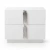 Modrest Token - Modern White & Stainless Steel Nightstand -WALKER EDISON Shop VIG VGVCN815 WHITE NS