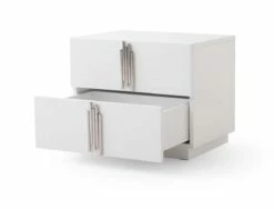 Modrest Token - Modern White & Stainless Steel Nightstand -WALKER EDISON Shop VIG VGVCN815 WHITE NS 3