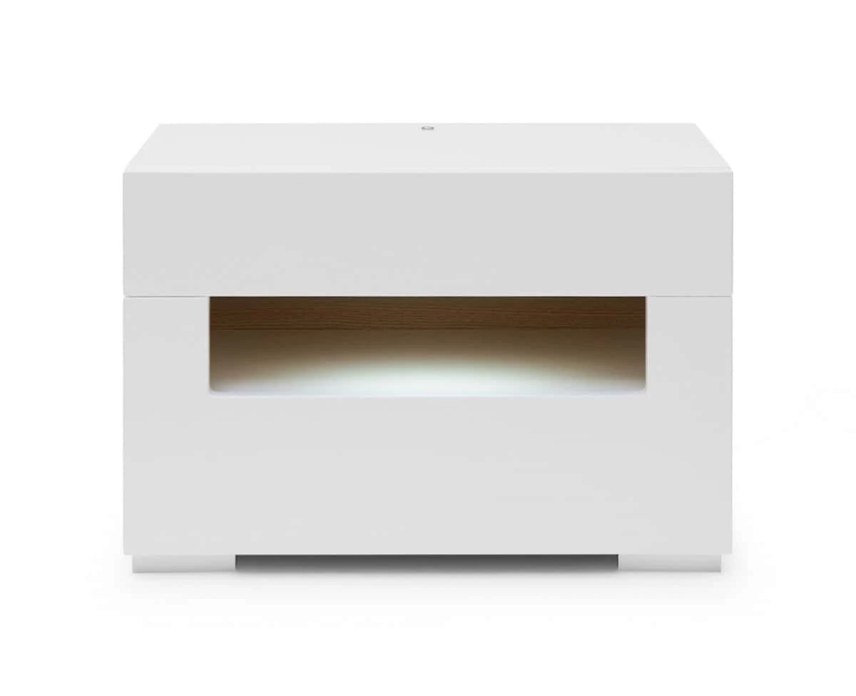 Modrest Ceres - Modern LED White Lacquer Nightstand 3 Modrest Ceres - Modern LED White Lacquer Nightstand