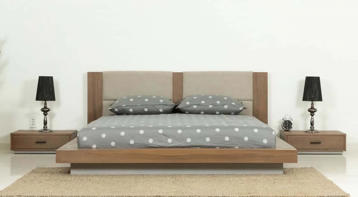 Nova Domus Fantasia - Contemporary Walnut & Grey Bed W/Two Nightstands 3 Nova Domus Fantasia - Contemporary Walnut & Grey Bed W/Two Nightstands