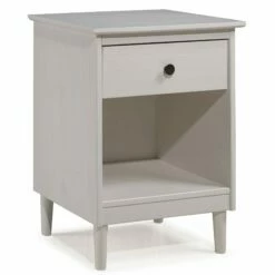 Walker Edison Modern 1 Drawer Nightstand - White