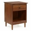 Walker Edison Modern 1 Drawer Nightstand - Walnut -WALKER EDISON Shop WE BR1DNSWT