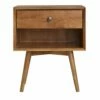 Walker Edison Mid-Century 1 Drawer Solid Wood Nightstand - Caramel -WALKER EDISON Shop WE BR25MC1DCA