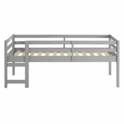 Walker Edison Solid Wood Low Loft Bed - Gray
