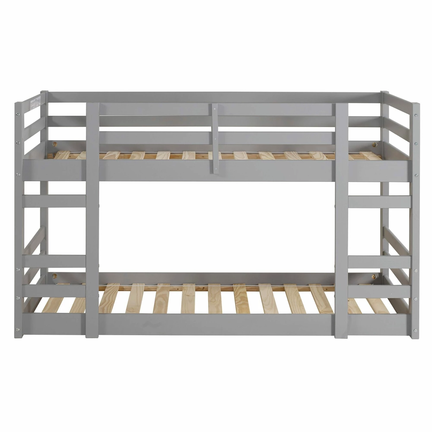Walker Edison Low Wood Twin Bunk Bed - Gray 3 Walker Edison Low Wood Twin Bunk Bed - Gray