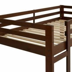 Walker Edison Low Wood Twin Bunk Bed - Walnut -WALKER EDISON Shop WE BWJRTOTWT 2