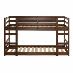 Walker Edison Low Wood Twin Bunk Bed - Walnut