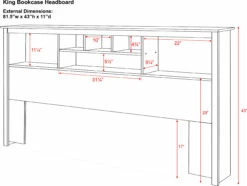 King Bookcase Headboard 34 King Bookcase Headboard -WALKER EDISON Shop WSH 8445 2