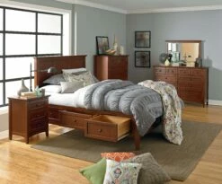 McKenzie 3-Drawer Nightstand, Glazed Antique Cherry -WALKER EDISON Shop WW McKenzie Cherry 56 1