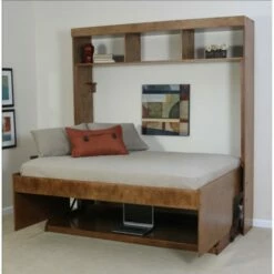 Avalon Hidden Bed With Desk And Built-in Hutch 12 Avalon Hidden Bed With Desk And Built-in Hutch -WALKER EDISON Shop Wallbeds Modern Birch Murphy Bed 5H 1