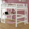 Loft Bed With Desk W/Ladder Full Gray 2 Loft Bed With Desk W/Ladder Full Gray -WALKER EDISON Shop loft full white ladder 2 1