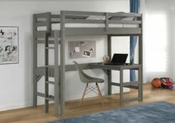 Loft Bed With Desk W/Ladder Twin Gray